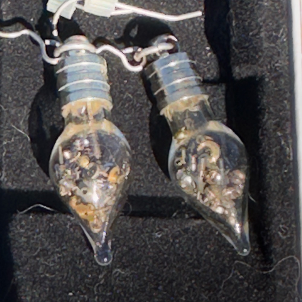 Steampunk Silver and Gold Drop Earrings